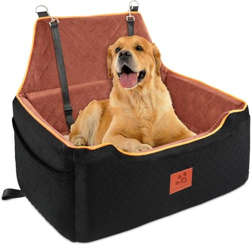GL GLENSLAVE Hundesitz für große/mittlere Hund, Hundeerhöhungssitz unter 55Lbs oder 2 kleine Hunde, abnehmbar und waschbar Hundesitz mit dicken Kissen und Aufbewahrungstaschen