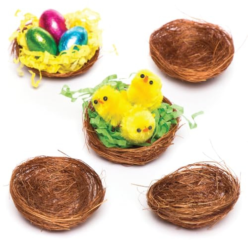 Baker Ross E8623 Mini Vogelnester für flauschige Küken und Osterdeko (15 Stück)