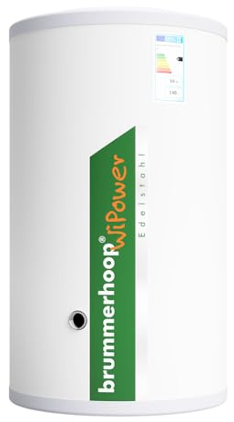 WiPower 150 pv Edelstahl-Warmwasserspeicher, mit Anschlussmöglichkeit für einen elektrischen Einschraubheizkörper, geeignet für Wärmepumpen, Öl- und Gasheizkessel, Pelletkessel und Fernwärme