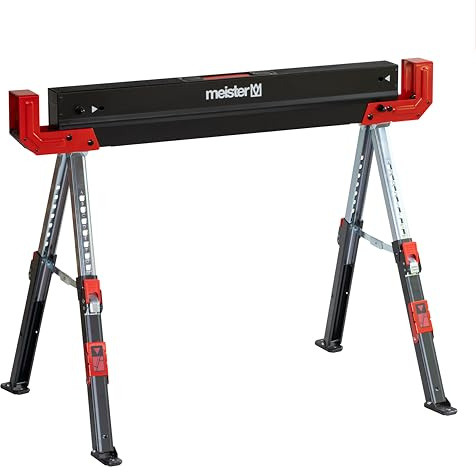 Meister Sägebock 590 kg - Klappbar - Mit Tragegriff - Mit Anti-Rutsch-Auflage - Höhenverstellbar von 52 bis 81 cm/Klappbock mit rutschfestem Stand/Arbeitsbock/Unterstellbock / 5258220