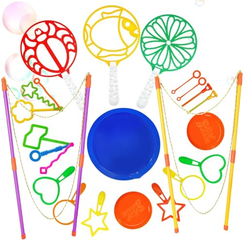 24 Stück Seifenblasen Set,Seifenblasenstab Riesenseifenblasen Seifenblase | Seifenblasenset für Kinder,Seifenblase Große Seifenblasenstäbe für Seifenblasenspiele Drinnen und Draußen