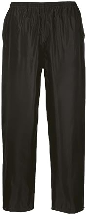 Portwest Klassische Regenhose für Erwachsene, Größe: L, Farbe: Schwarz, S441BKRL