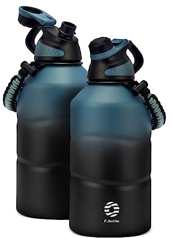 Fjbottle Edelstahl Trinkflasche 1900ML mit Magnetischem Deckel, BPA FREI auslaufsichere Doppelwandig Termo Metall Flasche - Kohlensäure geeignet Sport Wasserflasche für Uni, Fitness, Camping, Outdoor