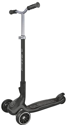 GLOBBER ULTIMUM – Tretroller Kinder Erwachsene, 125/90 mm extra breit, ABEC 7, 3-rädrig, höhenverstellbar, grau