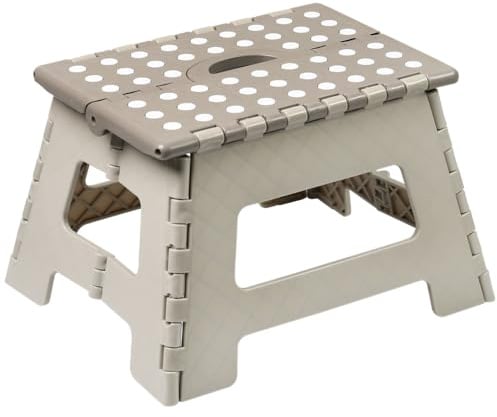KESPER | Klapptritt, Material: Kunststoff, Maße: Maße: 35 x 27 cm, Höhe: 22 cm, max. Belastbarkeit: 150 kg, Farbe: Weiß, Beige, DIN EN 14183 | 70631