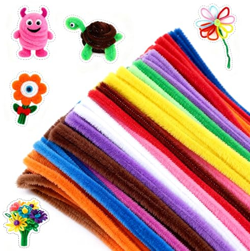 G2PLUS 200 Stück Pfeifenreiniger Bunt, 6mm x 30cm Chenilledraht Pfeifenputzer für Kinder Zum Basteln und Dekorieren