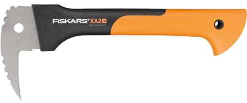 Fiskars Hand-Sappie zur Holzbearbeitung, Länge: 34,8 cm, Gehärtete Stahlklinge/Glasfaserverstärkter Kunststoffgriff, Inklusive Schutzhülle, Schwarz/Orange, WoodXpert, XA2, 1003622