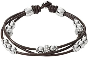 Fossil Armband Für Frauen, 19 Cm Braunes Echtlederarmband, JA6068040