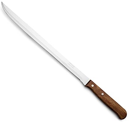 ARCOS Jamonmesser mit Klinge von 250 mm aus Edelstahl - Scharfes Messer für präzises Schneiden von Schinken und Fleisch - Griff aus komprimiertem Holz, Serie Latina, Farbe Braun