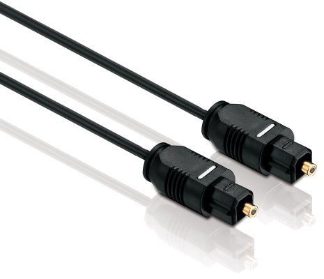 HDSupply TC010-020 Toslink S/PDIF Audio Kabel, optisch LWL, Stecker-Stecker, Ø 2,2mm, 2,00m, schwarz
