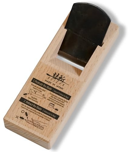 SUIZAN Kanna Japanischer Handhobel 42mm - Professionelle Kleine Holzhobel Blockhobel Holzbearbeitungswerkzeuge