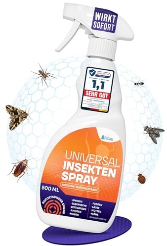 Universal Insektenspray 500ml – Insektenspray Wohnung gegen kriechende & fliegende Insekten – Ungezieferspray mit PT19 Wirkstoff – Effektiver Insektenvernichter Spray & Anti Insekten FUTUM