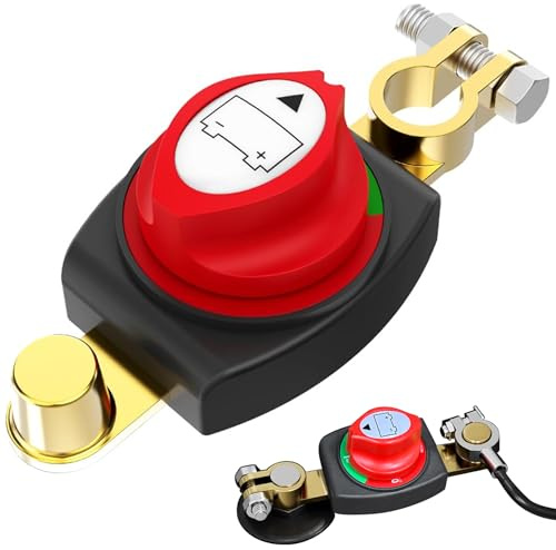 TZEKING Batteriehauptschalter,Auto Batterie Trennschalter 12V-48V,Trennschalter Wasserdicht,Batterieschalter,Batterietrennschalter Akku,Batterie Hauptschalter für Auto Motorrad Marine Boat Caravan