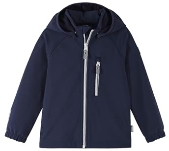 Reima Vantti Softshelljacke für Kinder - Wasserdichte Übergangsjacke für Kinder, atmungsaktiver Softshellmantel für Mädchen & Jungen mit abnehmbarer Kapuze & leicht bedienbarem Reißverschluss,