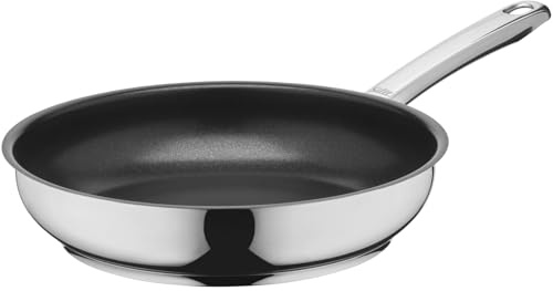 Silit Calabria Bratpfanne 24 cm Induktion, Edelstahlpfanne beschichtet, Edelstahlgriff, Antihaftbeschichtung, backofenfest bis 260 Grad, für alle Herdaten geeignet, für schonendes Braten