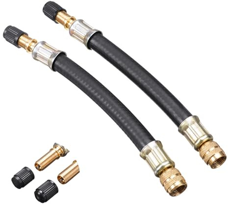 2 Stück Ventilverlängerung Autoventil Verlängerung,Ventile Adapter Reifenventilverlängerung Reifenventil Reifenfüllschlauch Gummi Universal Flexible Tire Valve Extenders,für Auto LKW Scooter Fahrrad