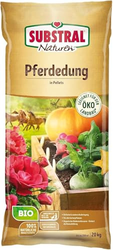 Substral Naturen Bio Pferdedung, 20 kg, bis zu 200 m², natürlicher Bodenverbesserer und Dünger, 3 Monate Langzeitwirkung