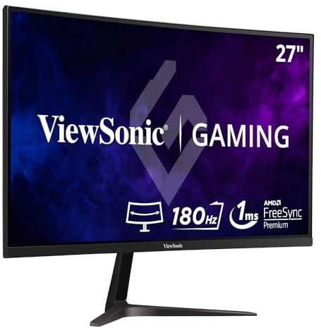 Viewsonic VX2718-2KPC-MHD 68,6 cm (27 Zoll) Curved Gaming Monitor (WQHD, Adaptive Sync, 1 ms, 165 Hz, HDMI, DP, geringer Input Lag, Lautsprecher) Schwarz - PS5/Xbox Konsole ready