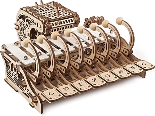 UGEARS Mechanisches Celesta 3D Puzzle - Multifunktionales Musikinstrument mit Klavier, Spieluhr und Xylophon - 3D Holzpuzzle Erwachsene - Modellbau Holzbausatz - Musical Modellbausatz