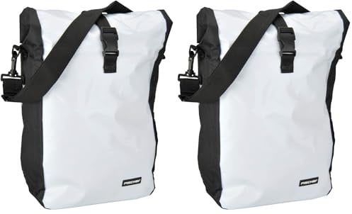FISCHER Gepäckträgertasche, Fahrradtasche, wasserdicht, 18 Liter, weiß