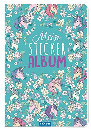 TRÖTSCH - Mein Stickeralbum Einhorn | Einhorn Stickerbuch mit 24 beschichteten Seiten für flexibles Platzieren der Sticker: DIN A5 Einhorn ... (Stickeralben: zum Sammeln von Stickern)