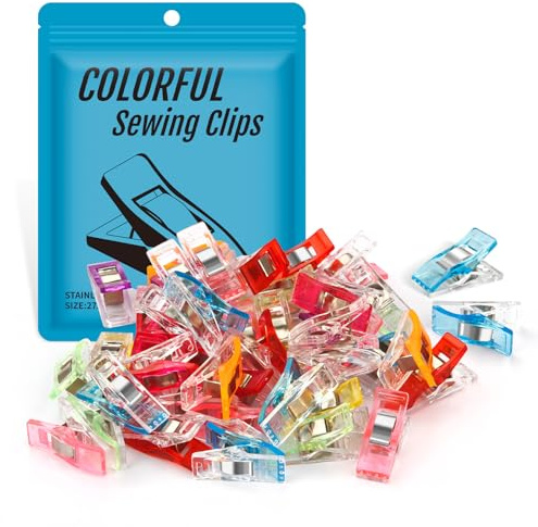 Ottemax 60 Stück Klammer Nähen Zubehöre Nähzubehör Stoffklammern 6 Farben für, Quilting Clips, Häkeln, Modern, 27 x 10 mm