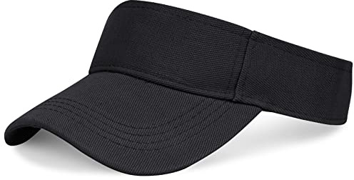 jerbro Unisex Visoren Cap Sonne Hut Golf Tenniskappe mit Sonnenblende Baseball Kappe Baseballmütze Einstellbar Visor Sommer Schirmmütze für Damen Herren (Schwarz)