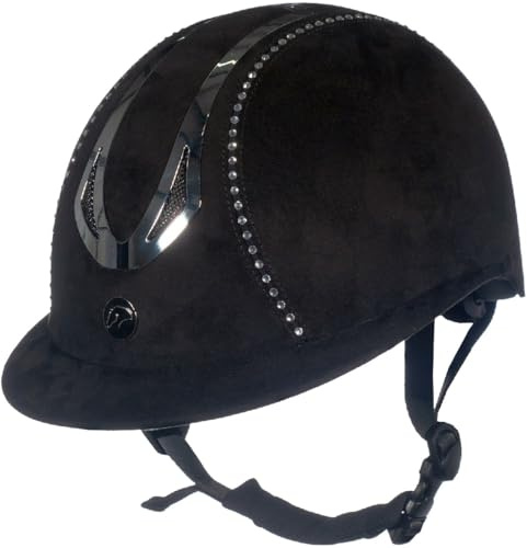HKM Damen Illusion Diamond Reithelm, Schwarz, 55-57 cm