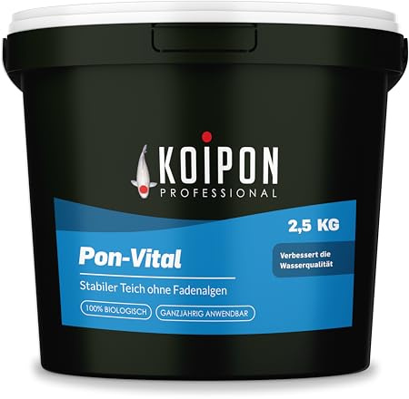 KOIPON Pon-Vital 2,5 kg 100% biologisch gegen Fadenalgen im Gartenteich | 100% biologische Alternative zum Fadenalgenvernichter – gegen Algenwachstum & Fadenalgen im Gartenteich