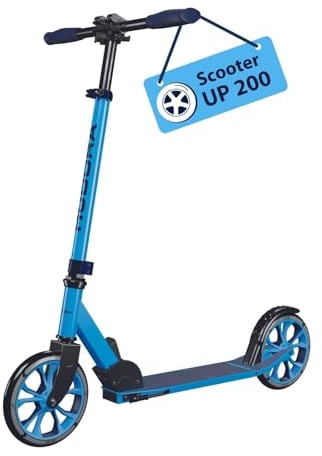 HUDORA Scooter Up 200 - Geräuscharmer Aluminium-Roller für bis zu 100kg - Höhenverstellbarer & zusammenklappbarer Tretroller - Ruckelfreier Kick-Scooter für Kinder/Jugendliche & Erwachsene