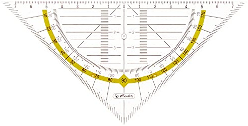 herlitz Geometrie-Dreieck klein 16 cm transparent – Kunststoff Zeichendreieck für Schule & Mathematik – Präzises Geodreieck – 1 Stück