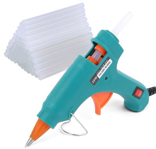 VFANDV Feuerfest Heißklebepistole mit 60 Klebsticks, 20W Heissklebepistole Hot Glue Gun für DIY Kunst, klebepistole Heißklebesticks 7mm