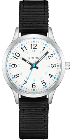CIVO Kinderuhr Junge Lernuhr Schwarz: Leicht Lesbar Armbanduhr Kinder Analog - Wasserdicht Quarzuhr für Mädchen 6-14 Jahre - Geschenke für Schulanfangssaison Geburtstage
