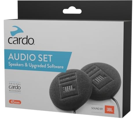 Cardo, 45 MM JBL Dual HD-Kopfhörer-Audio-Kit für Gegensprechanlage, Noir