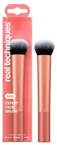 Real Techniques Expert Gesichts-Make-up-Pinsel, für flüssige und cremige Foundation, Rouge und Bronzer, aufbaubare Abdeckung für Basis-Make-up, synthetische Borsten, vegan, 1 Stück