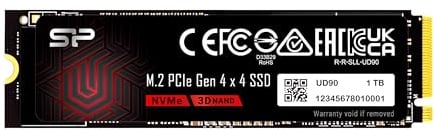 Silicon Power 1TB UD90 NVMe 4.0 Gen4 PCIe M.2 SSD R/W up to 5,000/4,800 MB/s (SP01KGBP44UD9005)