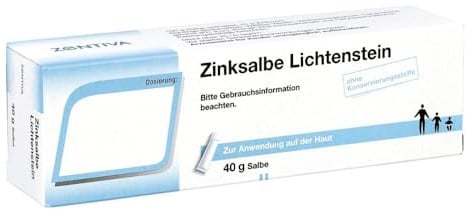 Zentiva Zinksalbe Lichtenstein 10% 40g – bei nässenden oder juckenden Wunden & Schrunden, unterstützt die Wundheilung, Wundsalbe mit Zinkoxid
