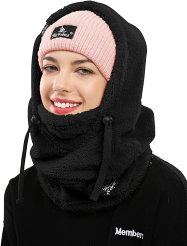 Shy Velvet Plüsch Sturmhaube Mütze Winter Thermo Skimaske Wolle Balaclava für Radfahren, Snowboarden, Skifahren, Motorradfahren Winddicht Gesichtshaube für Herren/Damen