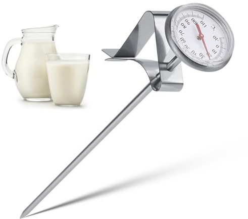 VBESTLIFE Edelstahl Milch Thermometer,-10~110 Kaffee Thermometer für Küche,BBQ, Essen, Steak, Türkei, Süßigkeiten, Milch,Bad Wasser usw.