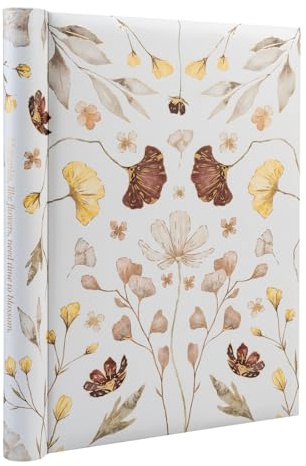 Kokonote Fotoalbum zum Selbstgestalten Jour Florale - Scrapbook Weiße Seiten - Fotoalbum Klein 24 x 32 cm - Photoalbum 30 selbstklebend Seiten - Fotobuch zum Selbstgestalten Aesthetic Stuff Geschenke