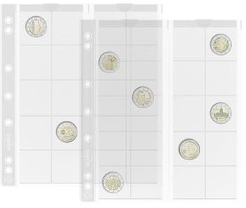 Leuchtturm 338571 Münzhüllen Numis 34, 20 Fächer für Münzen bis Ø 34 mm - 2-, 5-Euro-, 10-Euro-Gedenk-Münzen - 5er Pack
