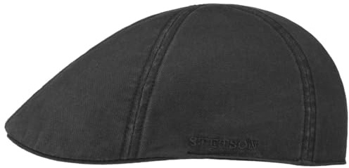 Stetson Texas Cotton Flatcap UV Schutz 40+ Unifarbene Schirmmütze Frühjahr Sommer schwarz M (56-57 cm)