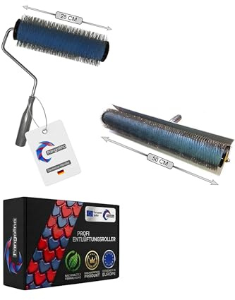 Pangolino Entlüftungsroller 50 cm mit Metallstacheln Stachelwalze mit Stachellänge: 20 mm | Profi-Entlüftungsroller für Epoxy & Fließbeschichtungen, Lösungsmittel-resistent