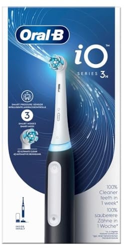 Oral-B iO Series 3 Elektrische Zahnbürste Schwarz Matt Black mit 3 Putzmodi und Timer