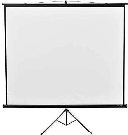 in.tec Beamer Leinwand 113 Zoll mit Stativ einfach einstellbare Projektionsleinwand Projektionsschirm 16:9 HD 3D für Heimkino