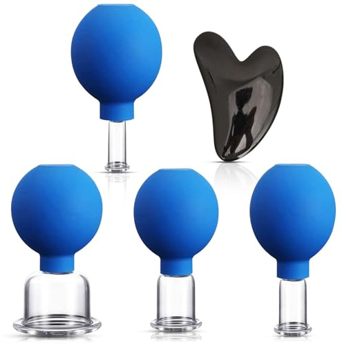 Schröpfgläser mit Ball: 5 Stück Schröpfglas-Set Vakuum Cupping, professionell und original.