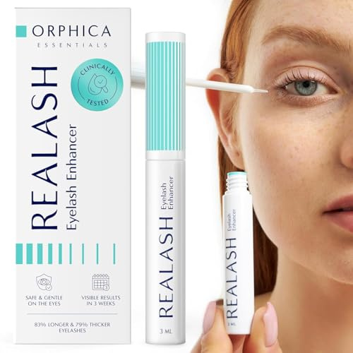 ORPHICA Realash Wimpernserum 3 ml - Wimpern Conditioner, Serum für Wimpernstärkung, Wimpernverdichtung und Wimpernverlängerung, Wimpernpflege-Produkt - Präparat zum Stimulieren des Wimpernwachstums