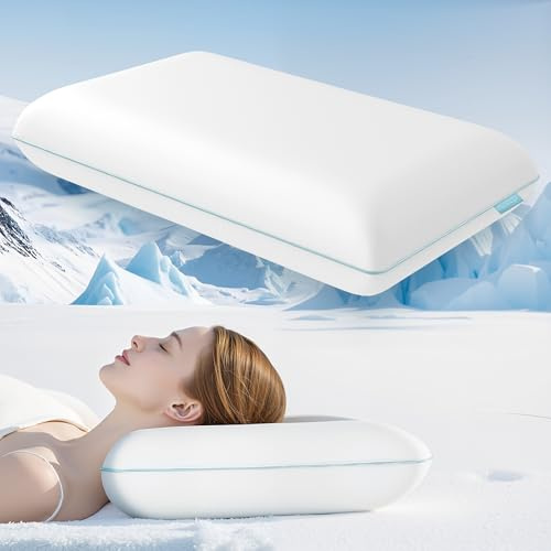 Releep Weiches Kühlendes Kopfkissen, 40x70 Memory Foam Kissen, Kühlkissen zum Schlafen, Ergonomisches Nackenstützkissen