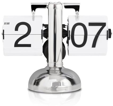 Flip-Schreibtischuhr, Retro-Digital-Flip-Down-Uhr, Retro-Flip-Uhr, Automatisches Drehen Retro-Minimalist-Einfuß-mechanische Auto-Flip-Uhr, Tischuhr Mit Digitalanzeige Für Das Wohnzimmer Zu Hause