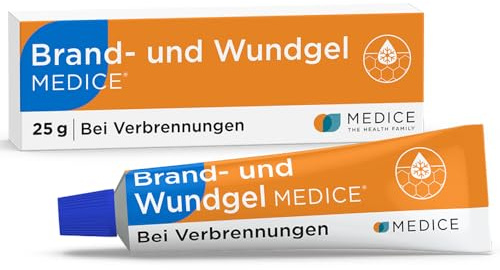 Brand und Wundgel Medice 25 g bei Verbrennungen, Sonnenbrand, Insektenstichen & Schürfwunden - für Kinder & Erwachsene - direkter Kühleffekt